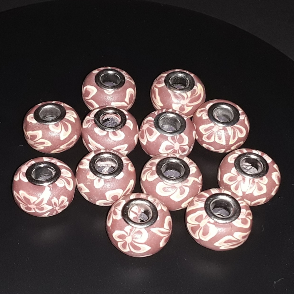 Beads - Paper Beads W/ Metal Core (12) - 12 mm